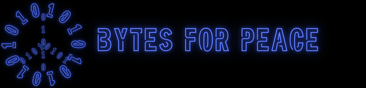 Peace sign made out of 01 - Bytes for Peace